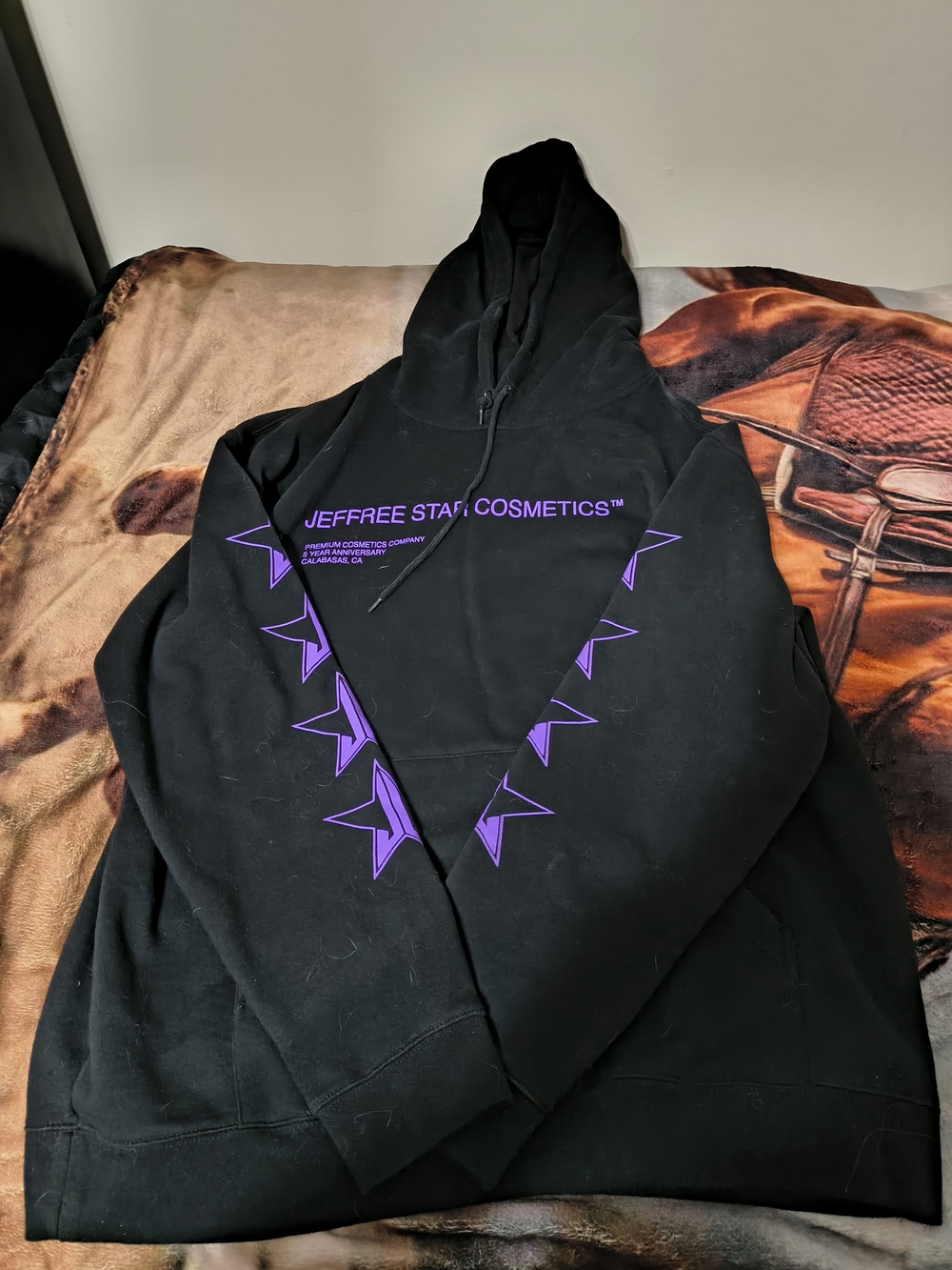 Jeffree Star Black Hoodie with Purple Star Accents